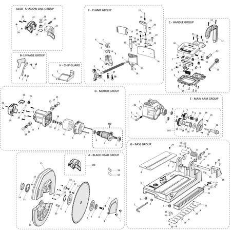 S355CPS-G2 Metalltrennsäge Ersatzteile
