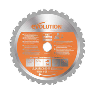 Evolution 185mm Mehrzweckschneidklinge mit 20 Zähnen, TCT-Gehrungssägeblatt