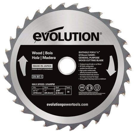 Evolution 210mm Feinschnitt-Holzschneidklinge mit 40 Zähnen, TCT-Gehrungssägeblatt