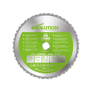 Evolution 255mm Mehrzweckschneidklinge mit 24 Zähnen, TCT-Gehrungssägeblatt