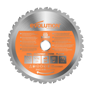Evolution 210mm Mehrzweckschneidklinge mit 24 Zähnen, TCT-Gehrungssägeblatt