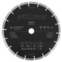 Evolution 255mm Trennscheibe mit diamantbeschichtetem Segmentrand