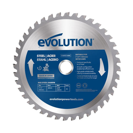 Evolution 185mm Stahl schneidendes 40-Zahn-TCT-Gehrungssägeblatt