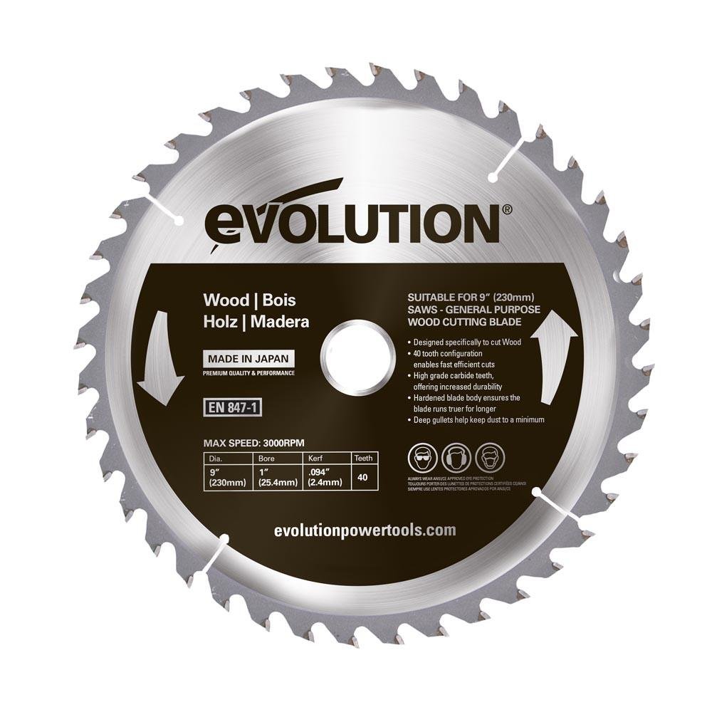 Evolution 230 mm Allzweck Holzsägeblatt - 40 Zähne - TCT-Gehrungssägeblatt