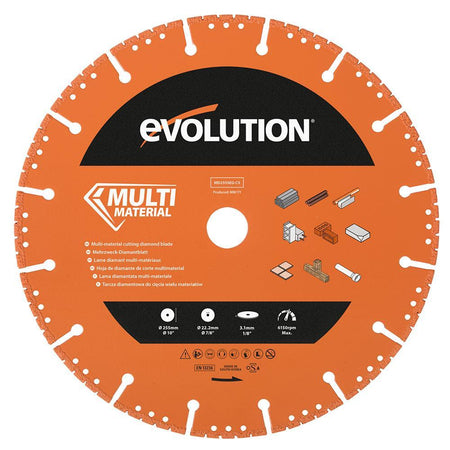 Evolution 255mm Mehrzweckschneid-Diamantscheibe zum Abriss