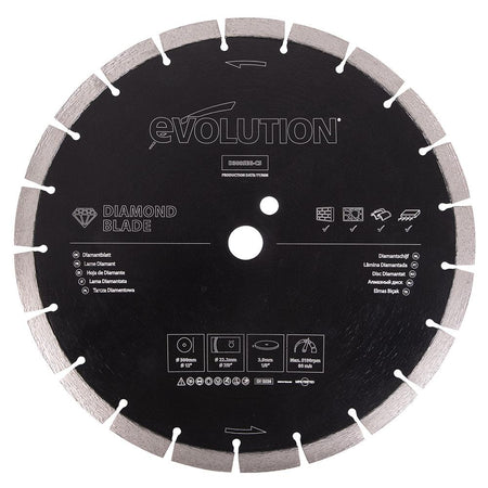 Evolution 300mm diamantbeschichtete Segmentrand-Trennscheibe Betonsägeblatt Diamanttrennscheibe
